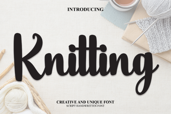 Knitting Font for Creative Design
